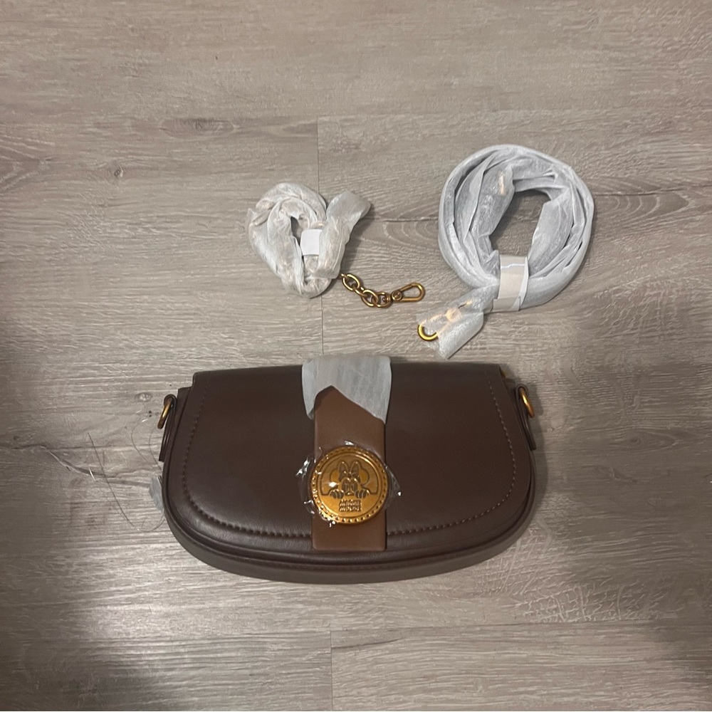 Disney Brown Leather Bag with Gold Accent - Picture 5 of 6